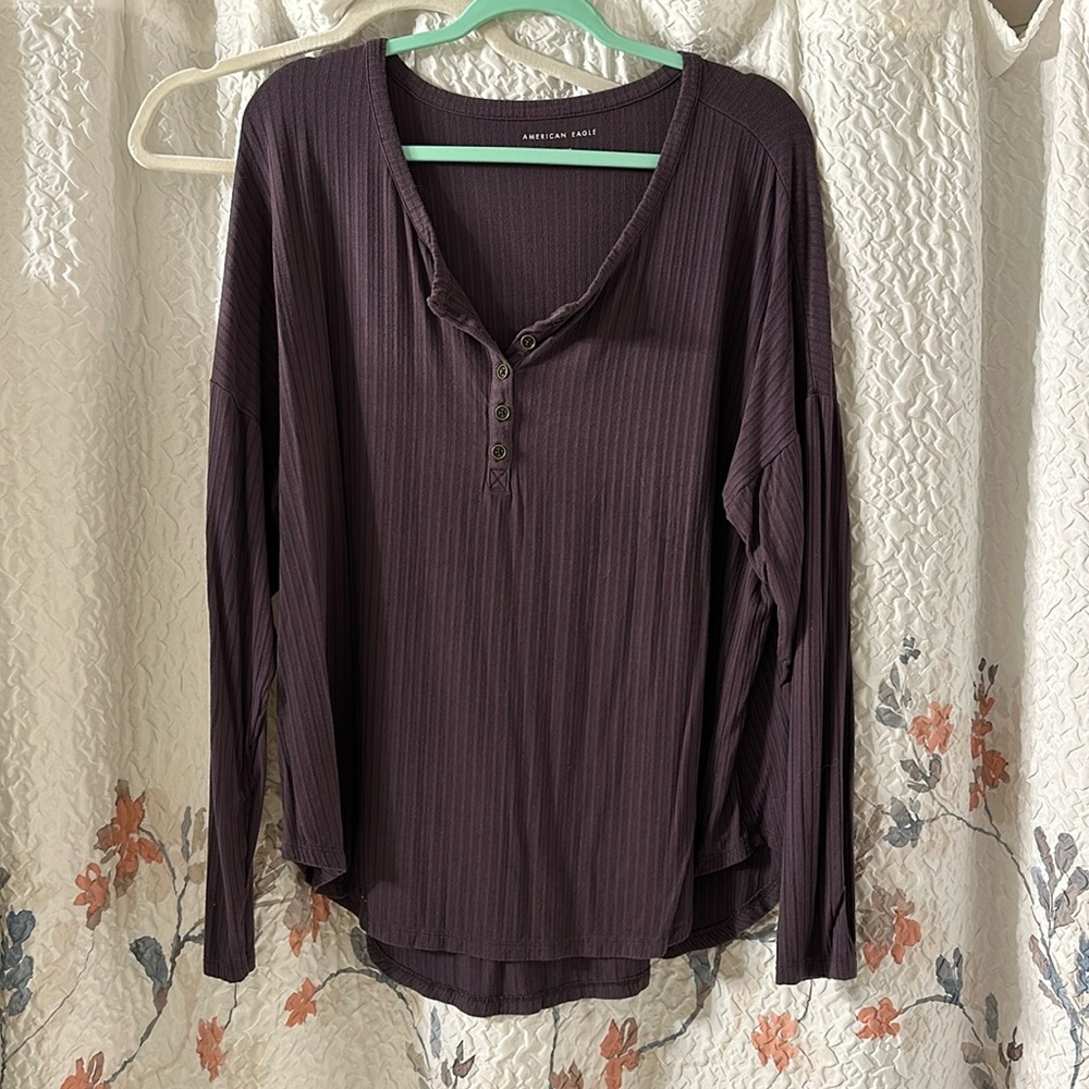 3/$20 Purple Longsleeve Henley